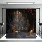 Aperturee - Aperturee Medieval Black Dark Room Candle Light Photo Backdrop